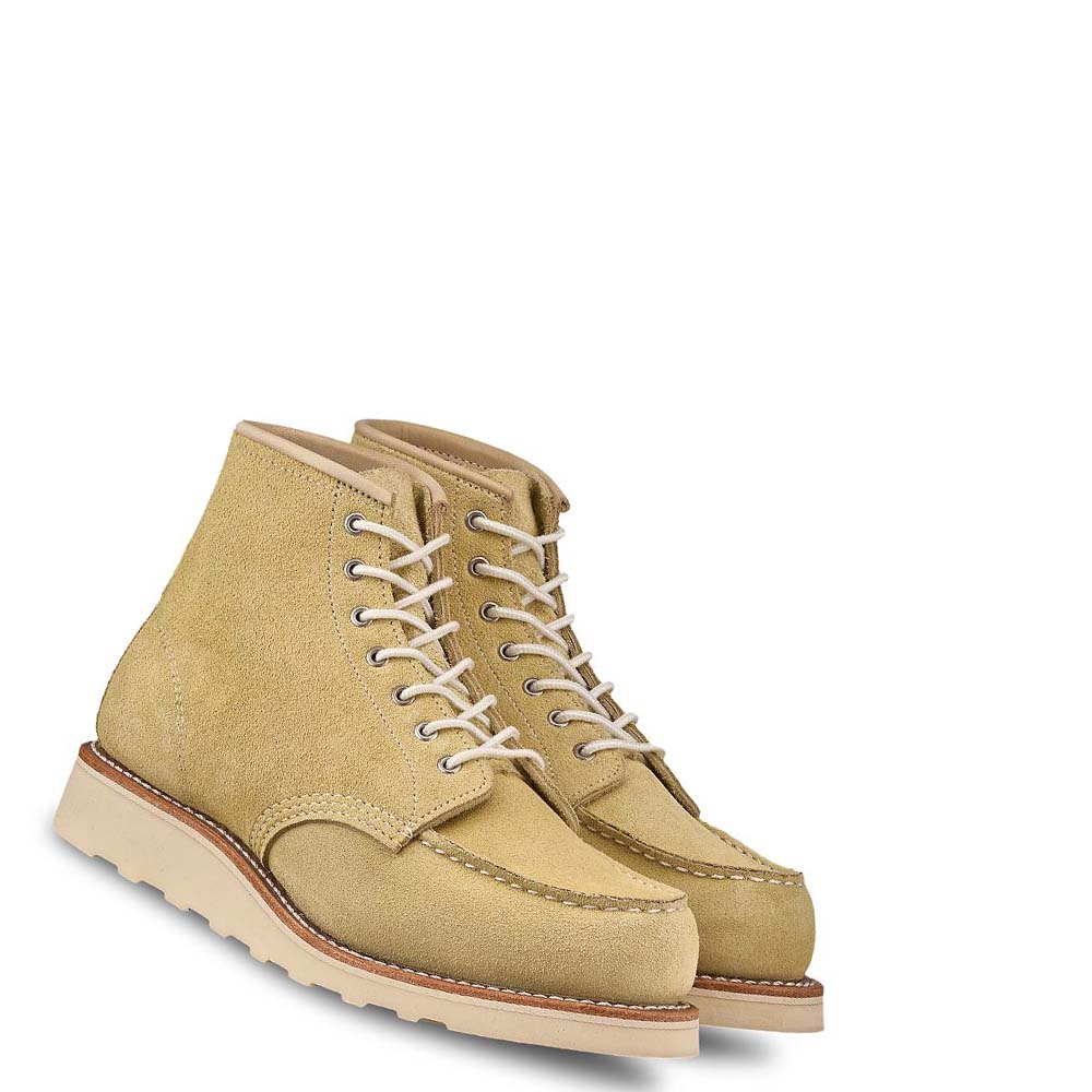 Red Wing 6-Inch Classic Moc Heritage Short in Abilene Leather Women's Boots Khaki | ZA 129FDN